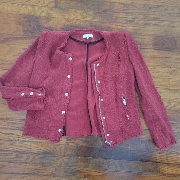 IRO Paris Agnette Red Tweed Blazer sz FR 40 Us 8 - Picture 3 of 9